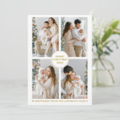 Elegant Gold 4 Foto Frohe Weihnachten Foto (Stehend Vorderseite)