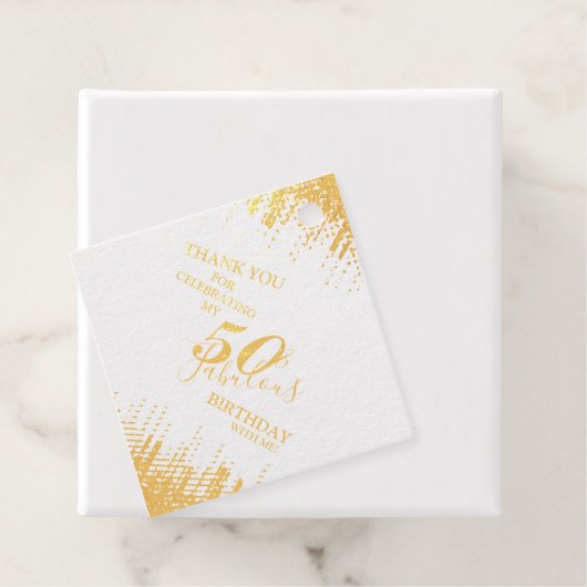 Elegant Gold 50 & Fabulous Birthday Real Foil Favo Geschenkanhänger (Mit Box)