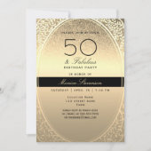 Elegant Gold 50. Geburtstag Einladung (Vorderseite)