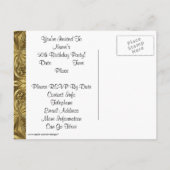 Elegant Gold 50. Geburtstag Einladung Postkarten (Rückseite)