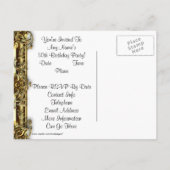 Elegant Gold 50. Geburtstag Einladung Postkarten (Rückseite)