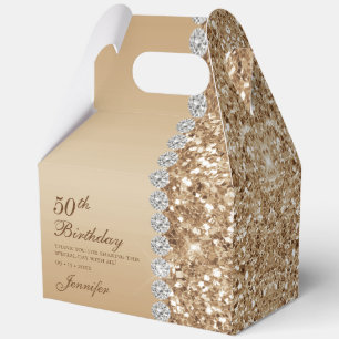Elegant Gold 50. Geburtstag Geschenkschachtel