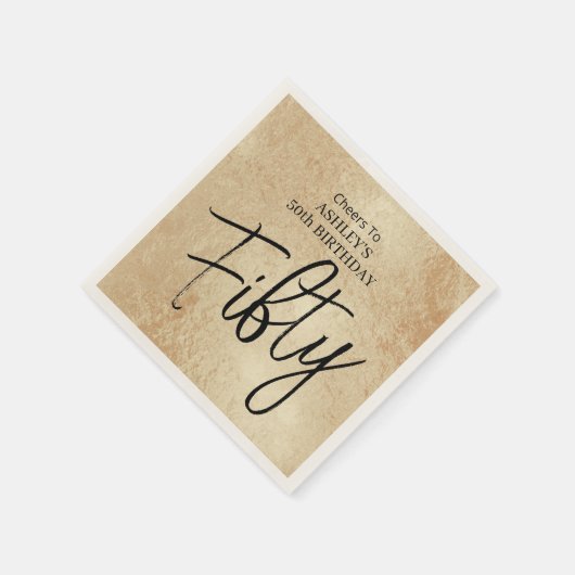 Elegant Gold 50. Geburtstag Napkins Serviette (Ecke)