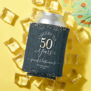 Elegant Gold 50. Geburtstagsschrift Dosenkühler