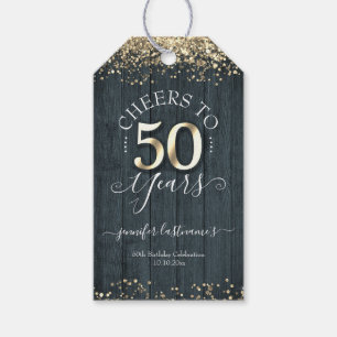 Elegant Gold 50. Geburtstagsschrift Geschenkanhänger