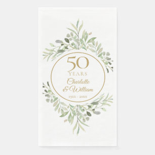 Elegant Gold 50. Hochzeit Jubiläum Grünen Serviette