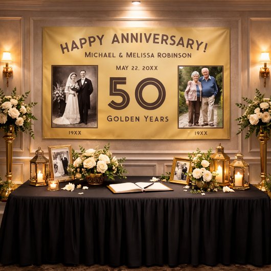 Elegant Gold 50. Hochzeitstag Banner