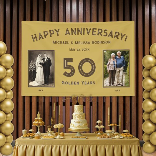 Elegant Gold 50. Hochzeitstag Banner