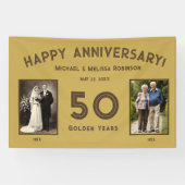 Elegant Gold 50. Hochzeitstag Banner (Horizontal)