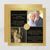 Elegant Gold 50. Hochzeitstag Einladung (Vorne/Hinten)
