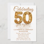 Elegant Gold 50. Hochzeitstag Einladung (Vorderseite)