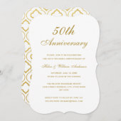 Elegant Gold 50. Hochzeitstag Einladung (Vorne/Hinten)