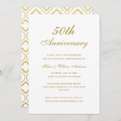 Elegant Gold 50. Hochzeitstag Einladungen (Vorne/Hinten)