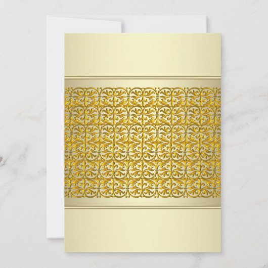Elegant Gold 50. Hochzeitstag Einladungen (Rückseite)