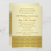 Elegant Gold 50. Hochzeitstag Einladungen (Vorne/Hinten)