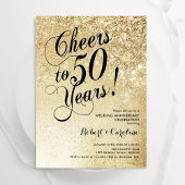 Elegant Gold 50 Jahre Einladung