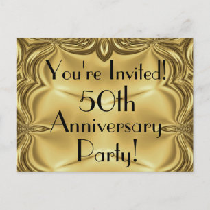 Elegant Gold 50 Jahre Einladung Postkarten