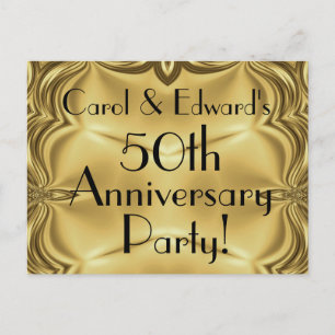 Elegant Gold 50 Jahre Einladung Postkarten
