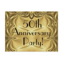 Elegant Gold 50 Jahre Einladung Postkarten