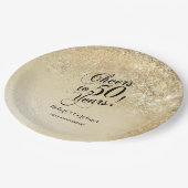 Elegant Gold 50. Jubiläum Pappteller (Schrägansicht)