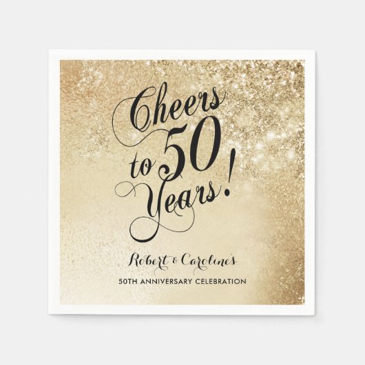 Elegant Gold 50. Jubiläum Serviette (Vorderseite)