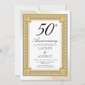 Elegant Gold 50th Wedding Anniversary Einladung (Vorderseite)