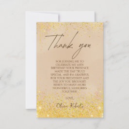 Elegant Gold 60. Geburtstag Dankeskarte