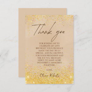 Elegant Gold 60. Geburtstag Dankeskarte