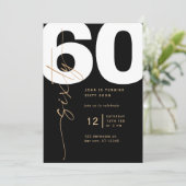 Elegant Gold 60. Geburtstag Einladung (Stehend Vorderseite)