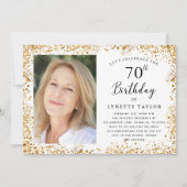 Elegant Gold 70. Geburtstag Einladung (Vorderseite)