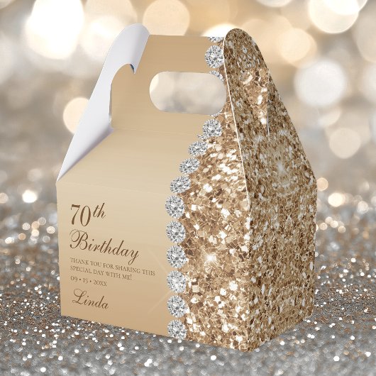 Elegant Gold 70. Geburtstag Geschenkschachtel