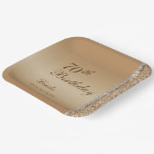 Elegant Gold 70. Geburtstag Pappteller (Gewinkelt)