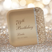 Elegant Gold 70. Geburtstag Pappteller