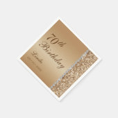 Elegant Gold 70. Geburtstag Serviette (Ecke)