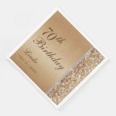 Elegant Gold 70. Geburtstag Serviette (Ecke)