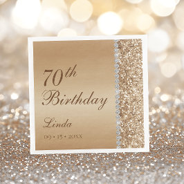 Elegant Gold 70. Geburtstag Serviette