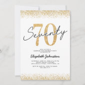 Elegant Gold 70. Geburtstagsparty Einladung (Vorderseite)