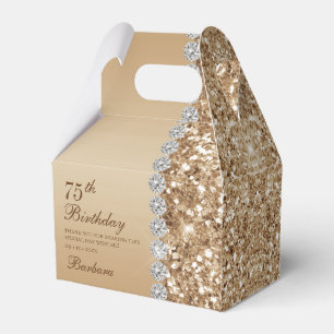 Elegant Gold 75. Geburtstag Geschenkschachtel