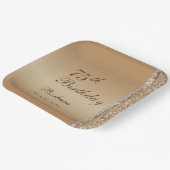Elegant Gold 75. Geburtstag Pappteller (Gewinkelt)