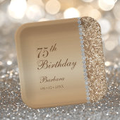 Elegant Gold 75. Geburtstag Pappteller