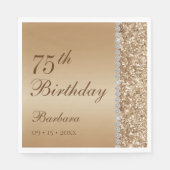 Elegant Gold 75. Geburtstag Serviette (Vorderseite)
