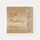 Elegant Gold 75. Geburtstag Serviette (Vorderseite)