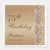 Elegant Gold 75. Geburtstag Serviette (Vorderseite)