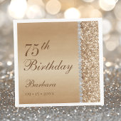 Elegant Gold 75. Geburtstag Serviette