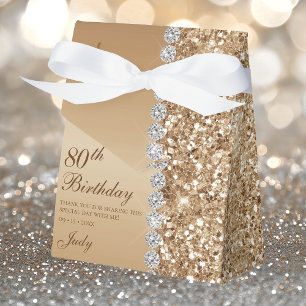 Elegant Gold 80. Geburtstag Geschenkschachtel