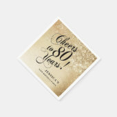 Elegant Gold 80. Geburtstag Serviette (Ecke)