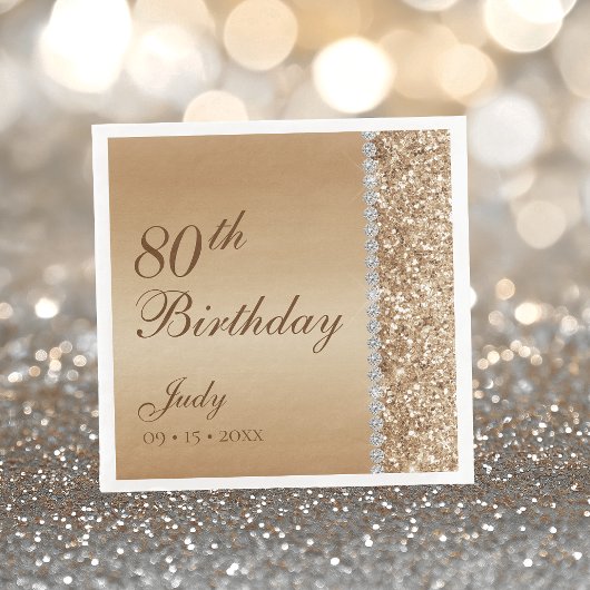 Elegant Gold 80. Geburtstag Serviette