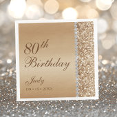 Elegant Gold 80. Geburtstag Serviette