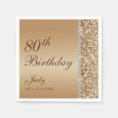 Elegant Gold 80. Geburtstag Serviette (Vorderseite)