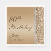 Elegant Gold 80. Geburtstag Serviette (Vorderseite)